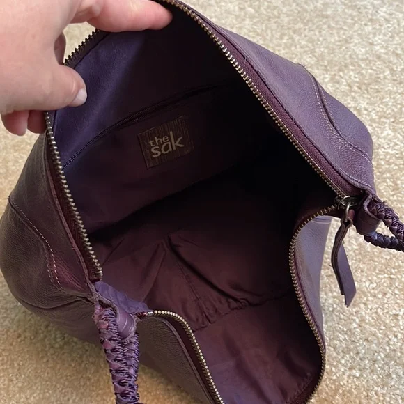 The Sak Purple Leather Hobo Bag - Picture 5 of 8
